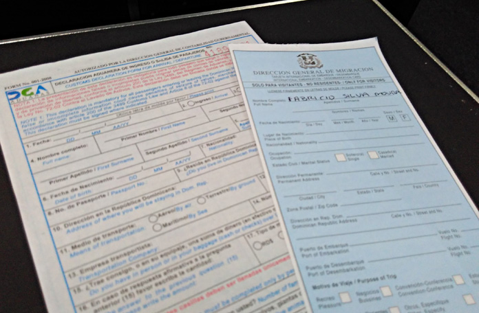 Formulários para a imigração em Punta Cana