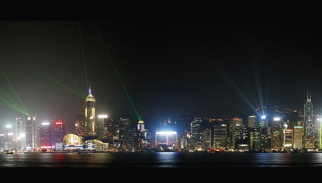 show de luzes de Hong Kong