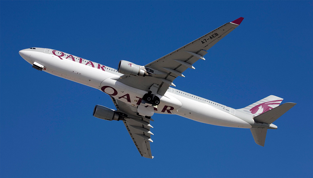 classe executiva da Qatar no Airbus A330