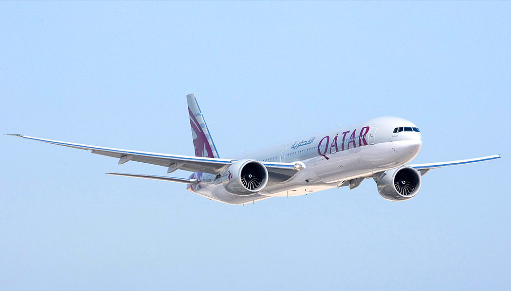 classe executiva da Qatar no Boeing 777