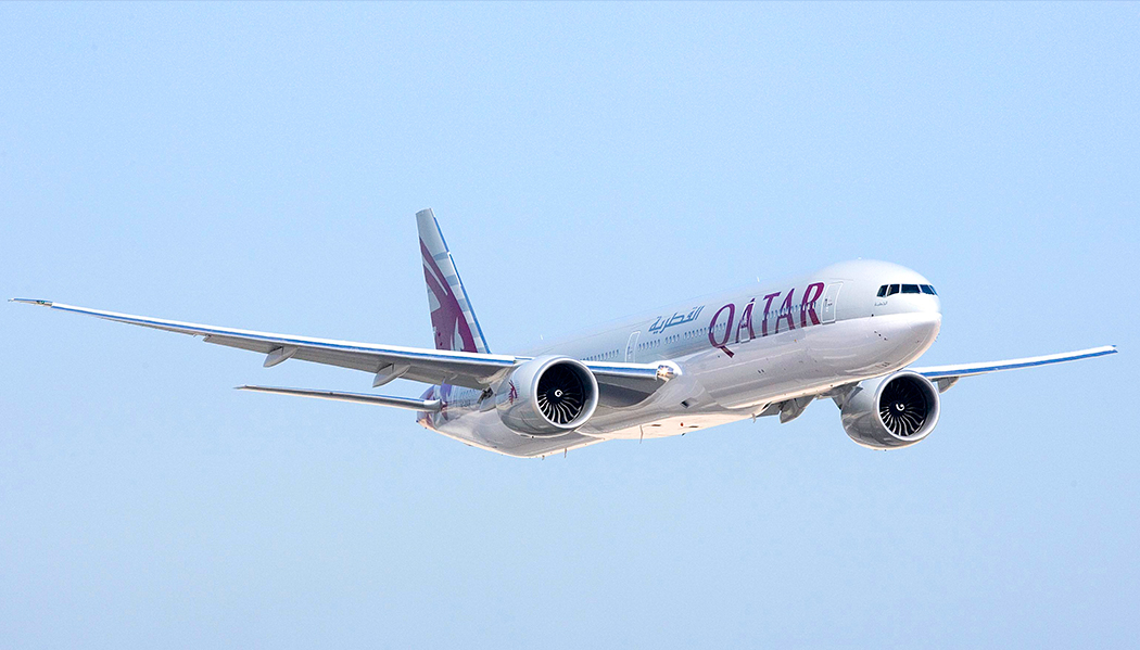 classe executiva da Qatar no Boeing 777